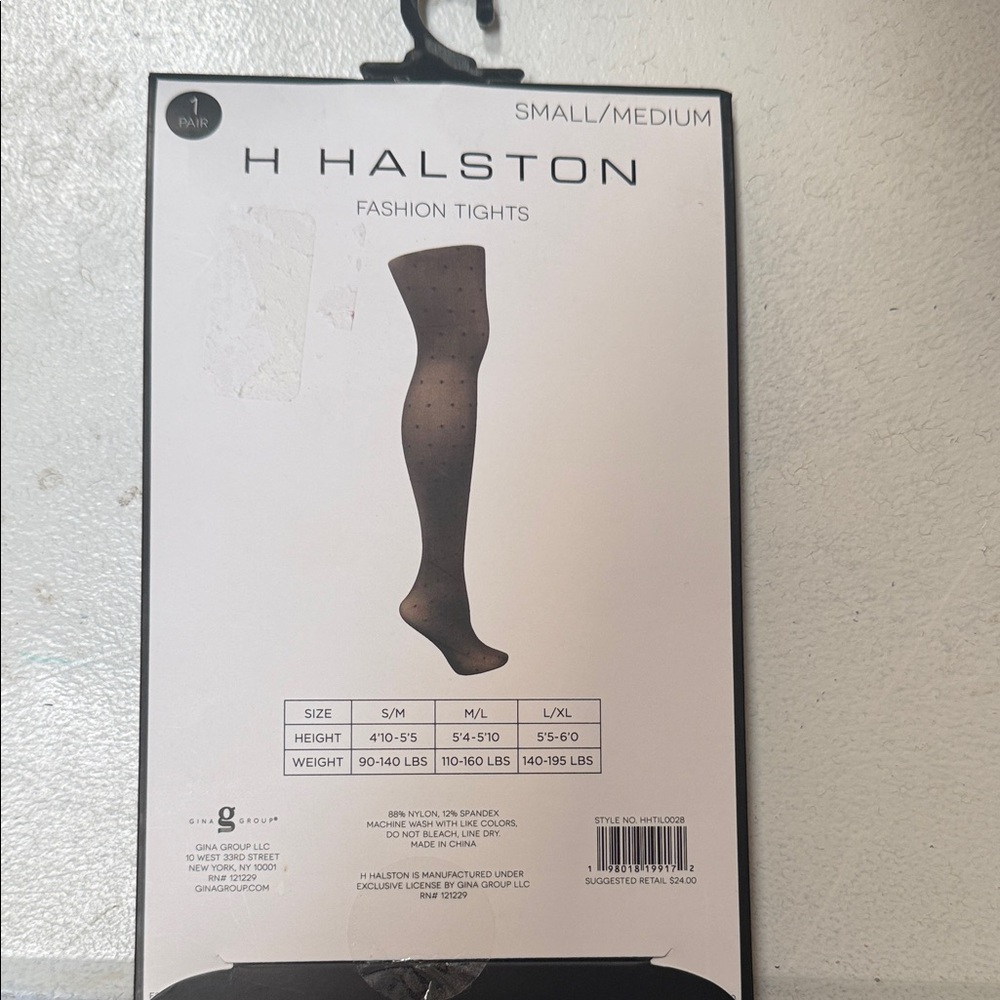 H Halston Black Fashion Tights size small medium